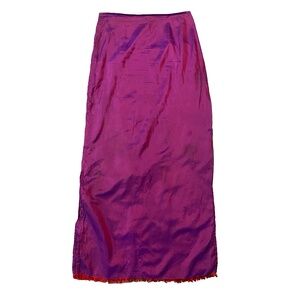 Vintage Free People 90s Y2K Purple/Red Iridescent Low Waist Maxi Skirt Small